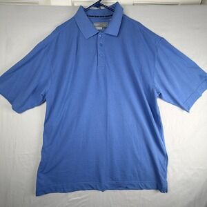 Cutter & Buck Mens XXXL Blue CB DryTec Short Sleeve Polo Shirt Moisture Wicking